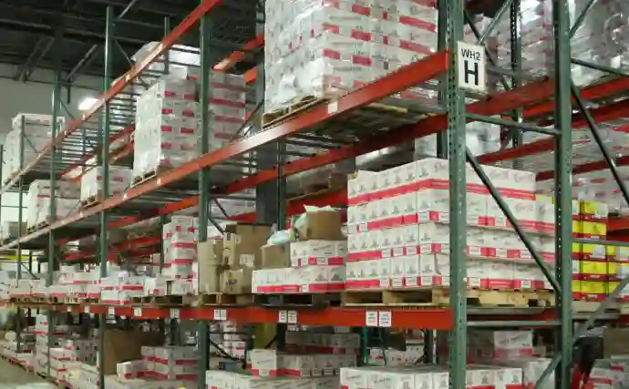 wholesale warehouse with a lots of shelves